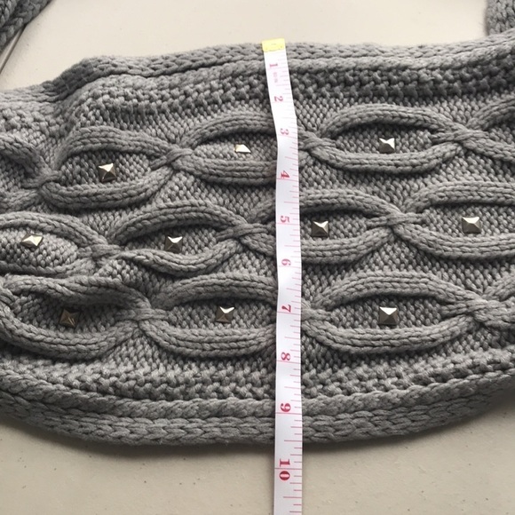 GRAY Saks Fifth Avenue cable knit studded infinity scarf - Picture 8 of 8